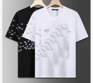 White and BLACK T-Shirt Mens Cotton Crew Neck